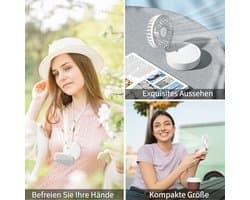Draagbare Mini Ventilator Met Koele Verneveling - USB Oplaadbaar, 5 Snelheden, Vouwbaar en Geschikt voor Kantoor en Reizen