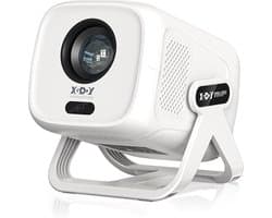 XGODY Gimbal N5 Mini Projector - Smart 1080P Full HD Beamer - 4K Ondersteuning - WiFi 6 & Bluetooth 5.4 - Ingebouwde Speakers - Draagbare Mini Beamer Thuisbioscoop - WhaleOS - Wit