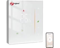 Zigbee Slimme Thermostaat voor Vloerverwarming - Digitaal en Programmeerbaar, Compatibel met Alexa en Google Home