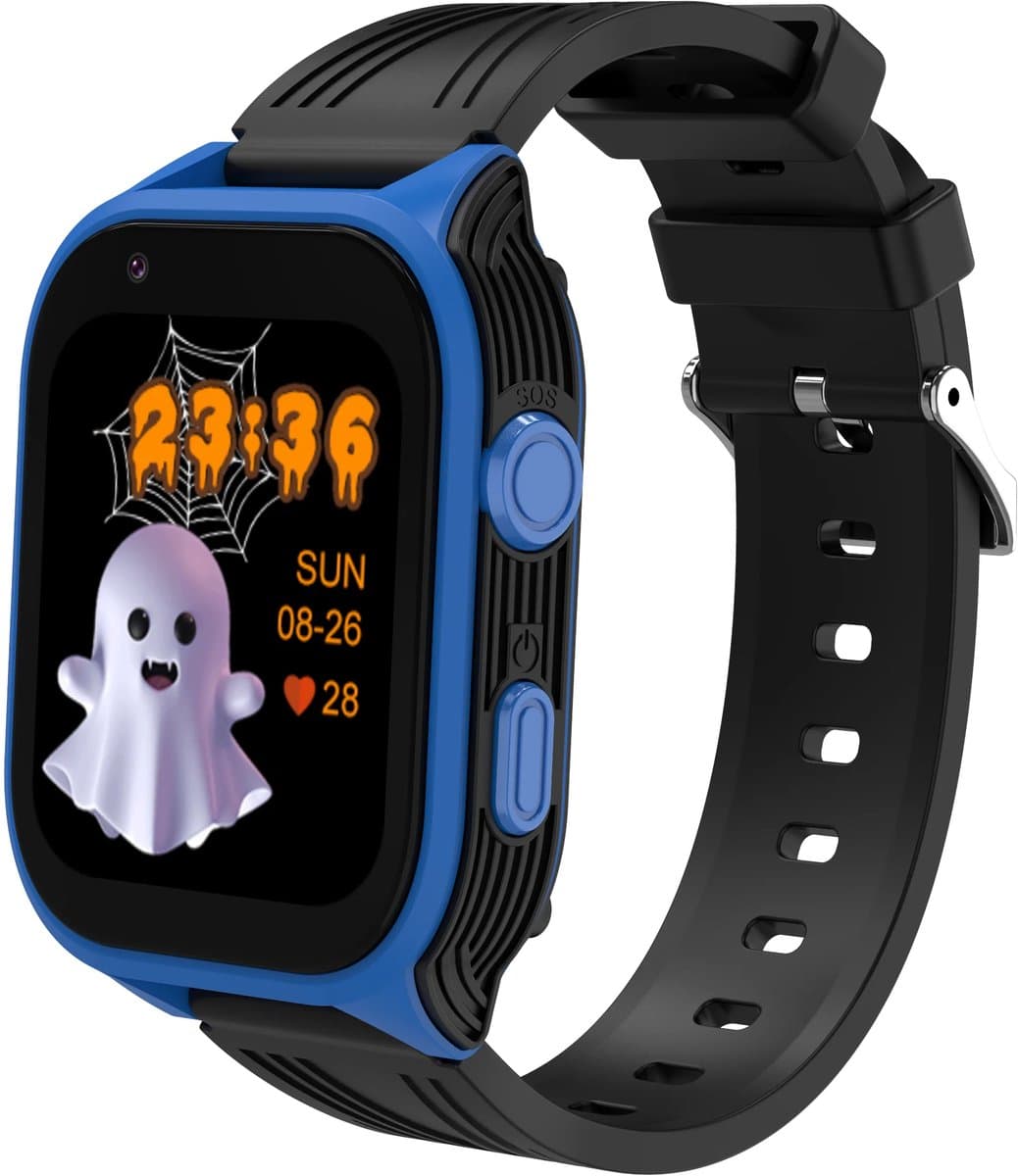 DrPhone KidsTimeX14 – 4G Kinder Smartwatch met GPS - WhatsApp – Videobellen – Bluetooth – Hotspot – SOS – Nederlandse Mobiele App - Camera & 1.83” HD Touchscreen – IP67 Waterdicht - Blauw/Zwart — afbeelding 1