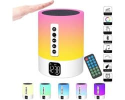 GELLDG Bluetooth-luidspreker - met licht - Witte ruisgenerator - Wekker met licht - Touchscreen - Dimbaar - Nachtlampje - met wekker - Een cadeau voor meisjes, jongens, kinderen, tieners en vrouwen