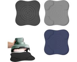 3 stuks hittebestendige mat - geschikt voor Ninja CRISPi Airfryer FN101EUGY - 27.2cm Antislipmat - Zwart & grijs & donkerblauw - Warmte-isolerende mat