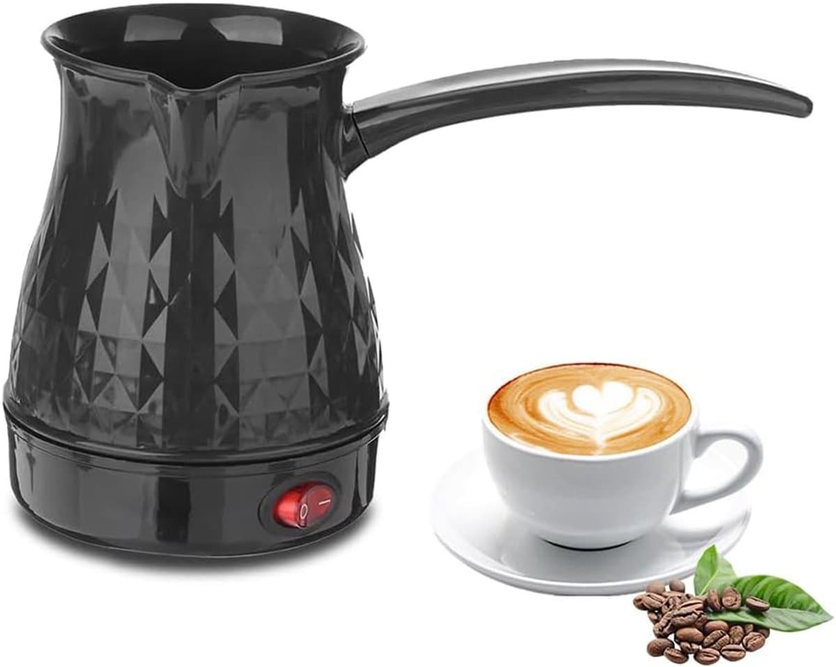 Kraftverdia - Koffiezetapparaat - Turkse koffiekan - Espressomachine - 600 ml - Mokkakan - ABS en roestvrij staal - Anti-verbranding - Gelijkmatige verwarming - Voor camping - Zwart — afbeelding 1