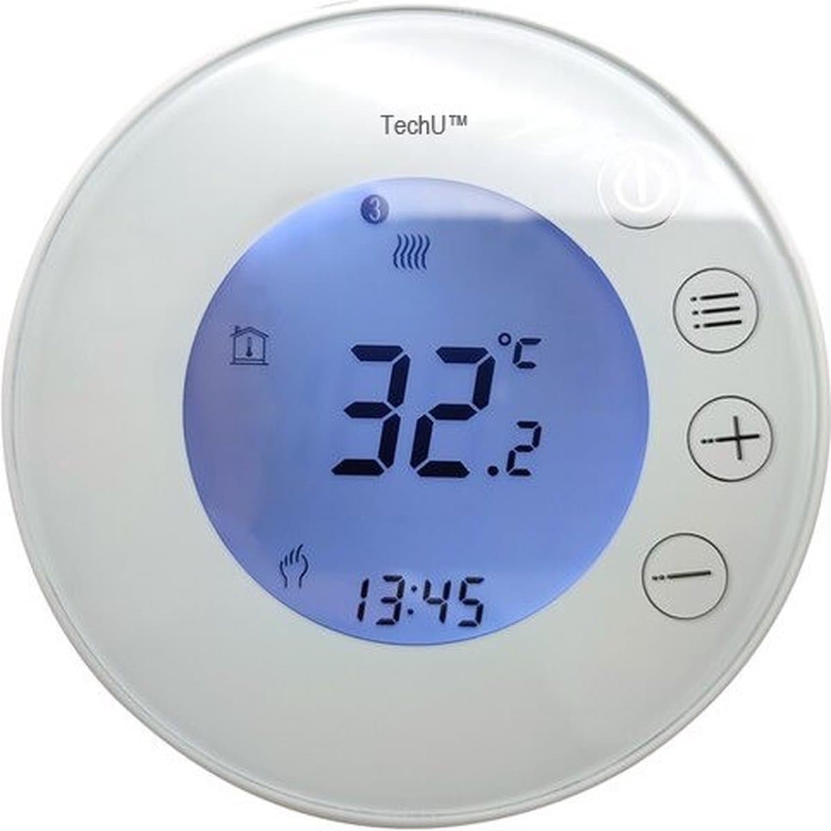 TechU™ Smart Thermostaat Round – Wit – Alleen voor Gas Boiler – Wifi & App – Google Assistant & Alexa – Persoonlijk programma instelbaar — afbeelding 1