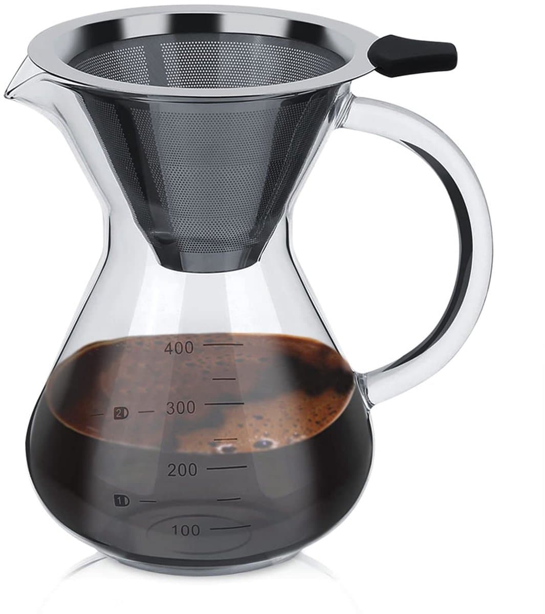 Koffiezetapparaat voor Overgieten met Roestvrijstalen Filter en 400ml Capaciteit voor Perfecte Koffie — afbeelding 1
