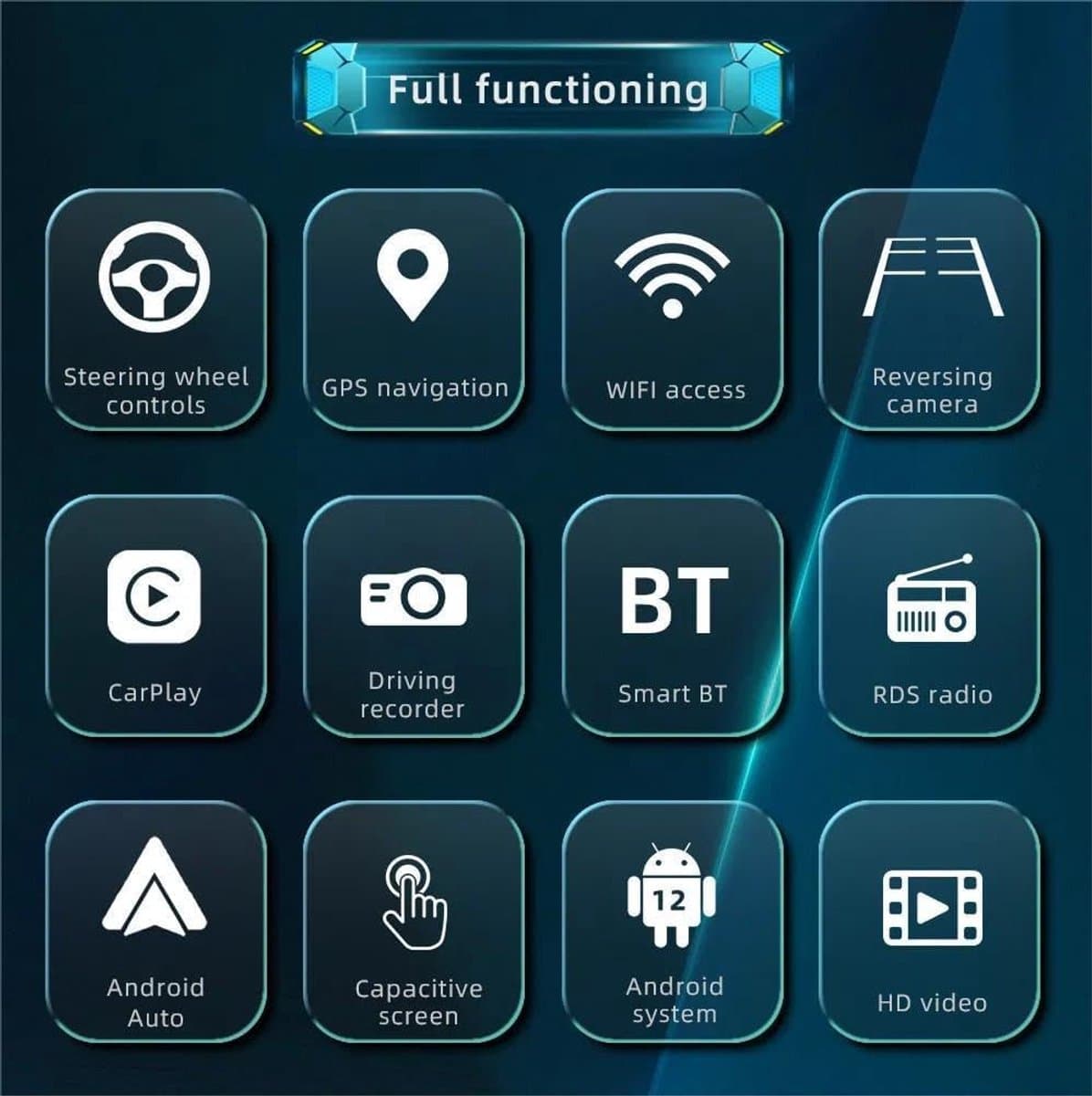 Volkswagen 510RNS CarPlay voor VW Golf 5, 6, Polo, Skoda Caddy, T5, Passat, 2-DIN radio met 7-inch scherm, navigatiesysteem, met Bluetooth/USB/FM/RDS, ondersteuning voor Mirror Link (2+64G) — afbeelding 1