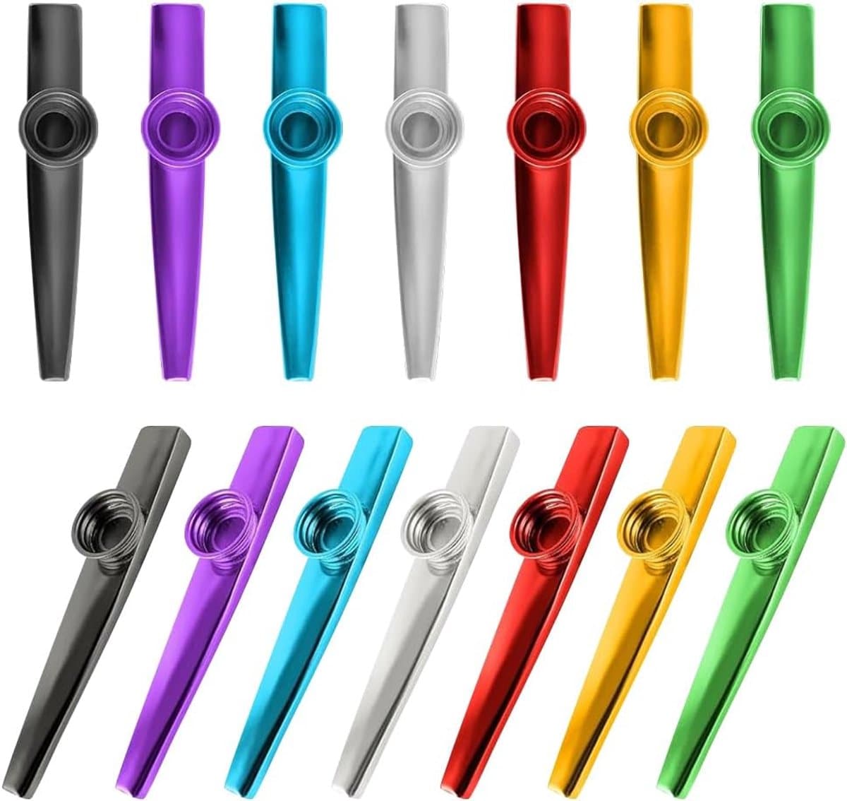 Kazoo - metaal Kazoo - 14 stuks gekleurde Kazoos - Kazoo fluit - muziekinstrument metaal — afbeelding 1
