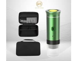 Nova Loom - Draagbaar Espressomachine Pro inclusief Travelbag en houder voor auto, thuis en camping - Multifunctionele 3-in-1 draagbare elektrische reiskoffieapparaat - Capsule, cups en Poeder - Groen - draadloos - makkelijk oplaadbaar