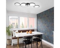 Dimbare LED Plafondlamp met Afstandsbediening - Moderne Ringvormige Lamp voor Woonkamer en Slaapkamer 88cm
