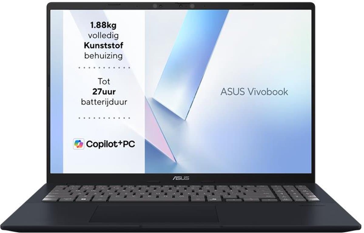ASUS Vivobook 16 X1607QA-MB112W - Copilot+ Laptop - Snapdragon - 16GB/1000GB - 16 inch — afbeelding 1