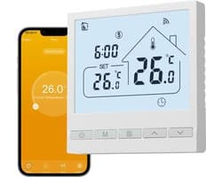 ShopGlobe - Slimme Thermostaat - Thermostaat voor CV - Touchscreen - WiFi - Voor Mobiel