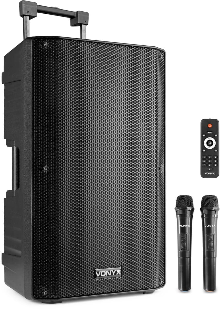Speaker met Bluetooth - Vonyx VSA700 - 1000 Watt - Partybox met 2 microfoons - MP3 - USB - SD — afbeelding 1