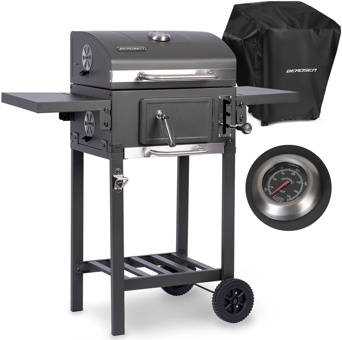 Houtskool Grill met Hoes Berdsen BD-892 Zwart — afbeelding 1