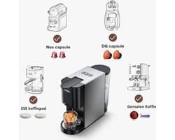 Bolt Edge Koffiemachine - 4-in-1 - Automatisch - Met melkopschuimer - Geschikt voor capsules