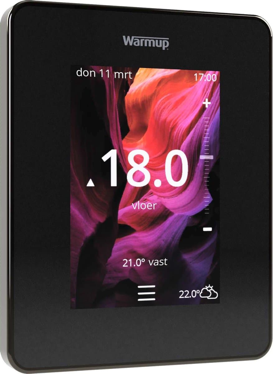 6iE Smart Wifi Thermostaat Elektrische vloerverwarming | Kleur: Onyx Black / Zwart | Warmup — afbeelding 1