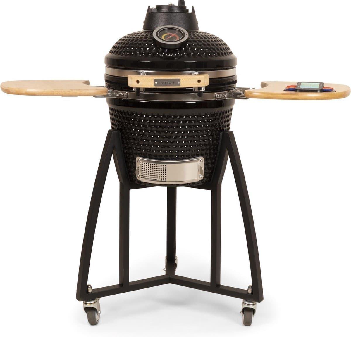 Patton Premium Kamado 16" - incl. Bluetooth kerntemperatuurmeter en LED verlichting - Medium - Ø34 cm - Zwart — afbeelding 1