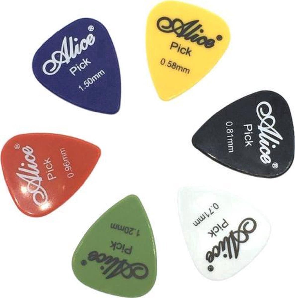 Scoby - 6-Delige Plectrum Set - Verschillende Maten - Gitaar Accessoire - Guitar Picks - Cadeau voor Gitaarliefhebbers - Multicolour — afbeelding 1