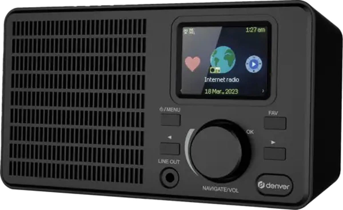 Internet Radio - WiFi - Internetradio - Wekkerradio - Bluetooth - Line Out (incl AUX Kabel) - Dubbel Alarm - Slaaptimer - Sluimerfunctie - Zwart — afbeelding 1