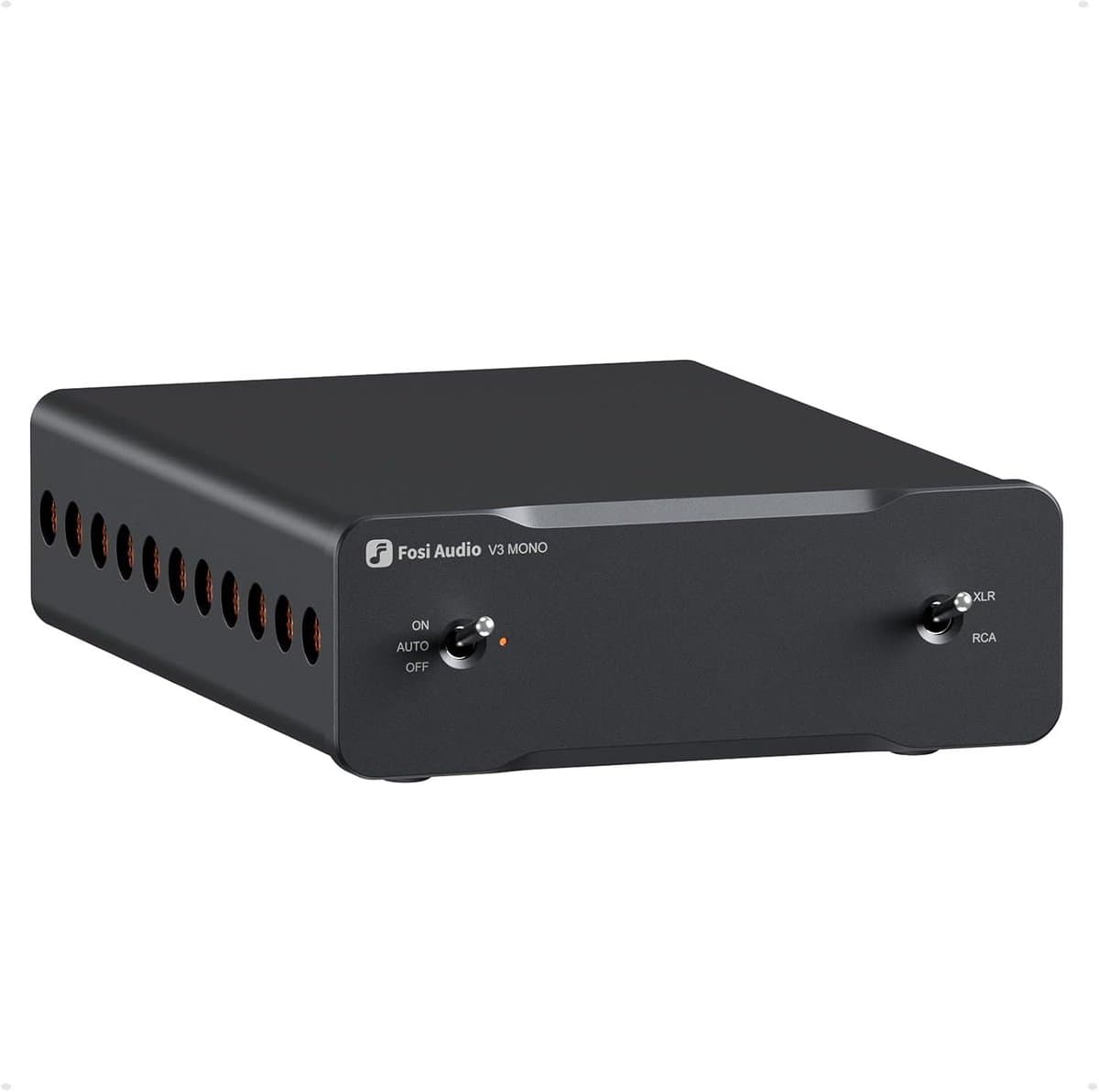 Fosi Audio V3 Mono Vermogen Klasse D Versterker - 240W - RCA/XLR Gebalanceerde Ingangen met 48V/5A Voeding — afbeelding 1