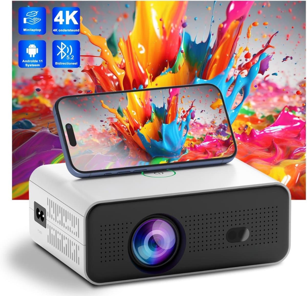 Mini beamer - Projector - Beamerscherm - Projectiescherm - Outdoor & Indoor Projector - — afbeelding 1