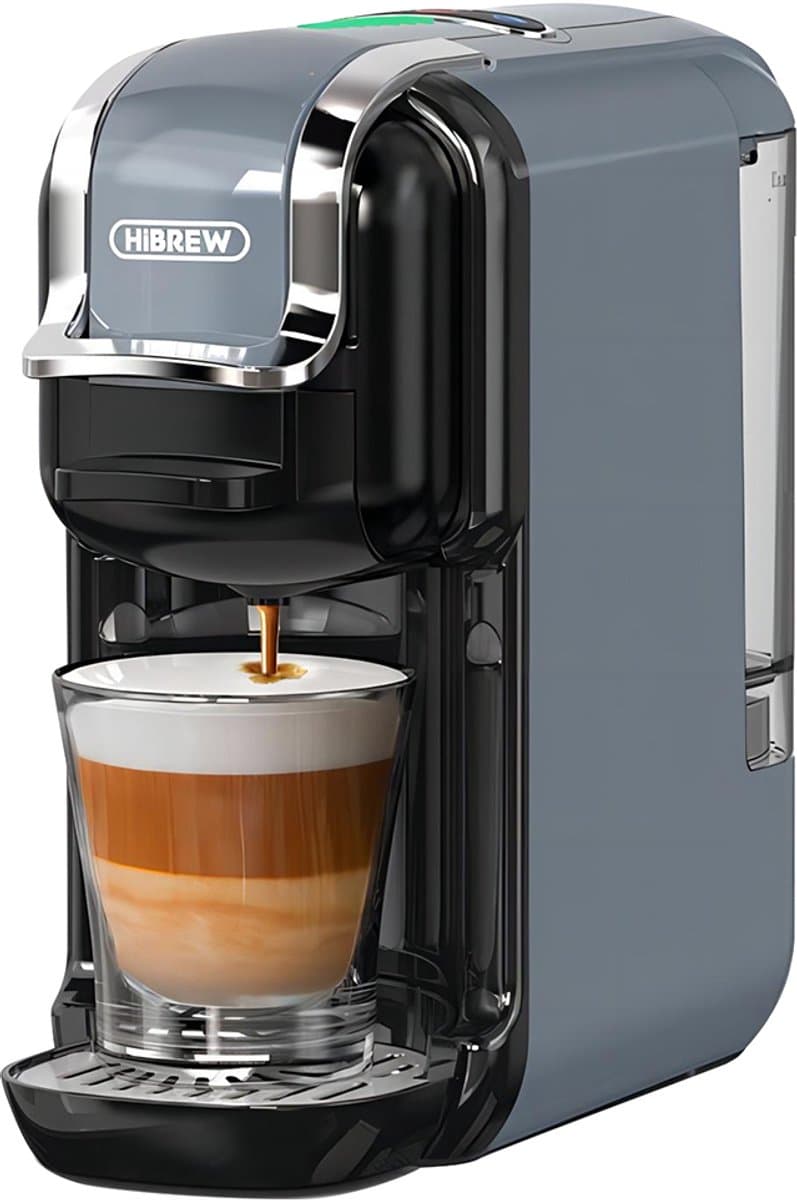 HiBrew 5-in-1 Koffiecupmachine – Meerdere Capsules – Heet/Koud – 19Bar – 1450W – Grijs — afbeelding 1