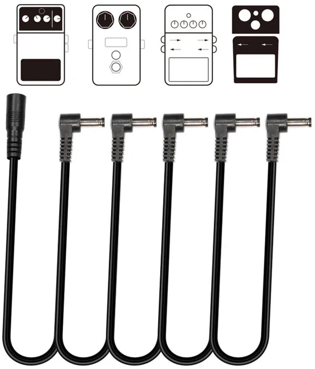 Stroomverdeel kabel voor effect pedalen daisy chain - 5 way - Voeding voor al je Gitaarpedalen - 9v — afbeelding 1