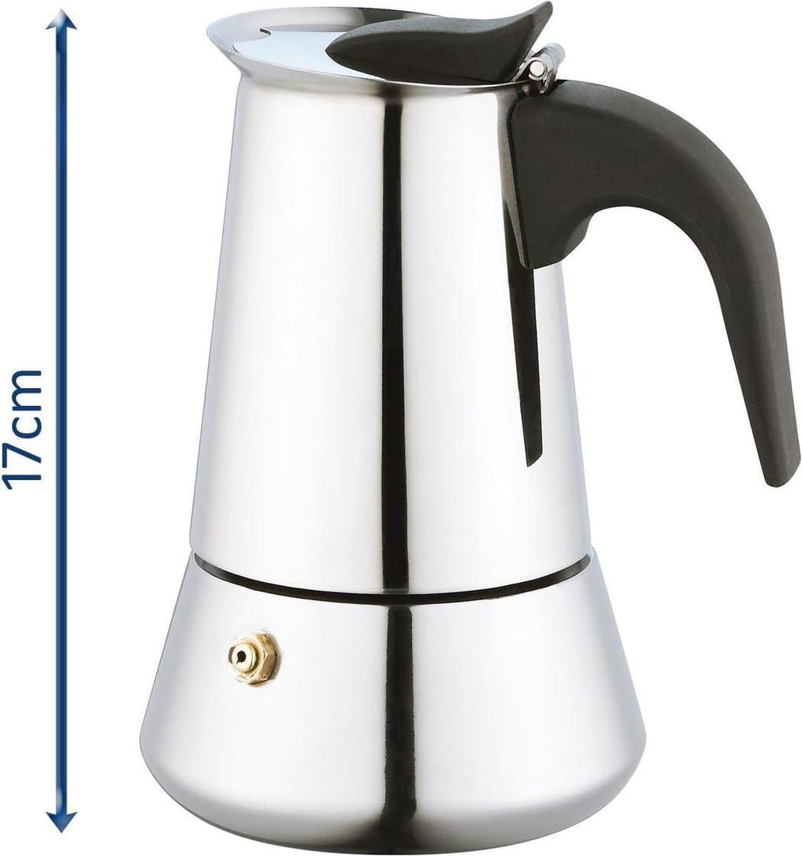 Koffiezetapparaat - Italiaanse Espresso Maker - 200ml - 4 kops - Moka Express Percolator INDUCTIE 4 kopjes Roestvrijstaal - PALERMO — afbeelding 1