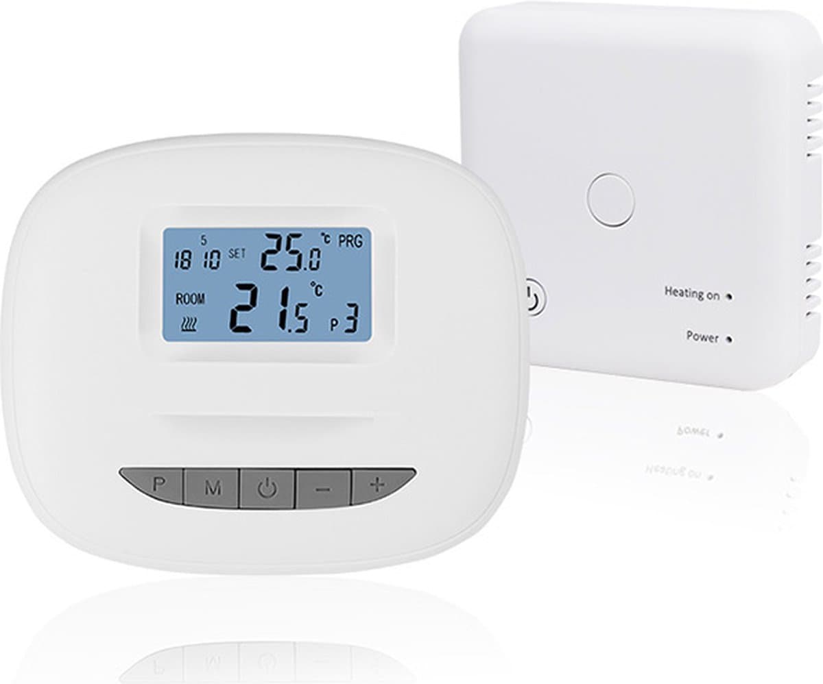 Wifi en Radio frequency opbouw programmeerbare thermostaat, USB voeding, tuya compatible, inclusief RF ontvanger, Optima W R3 — afbeelding 1