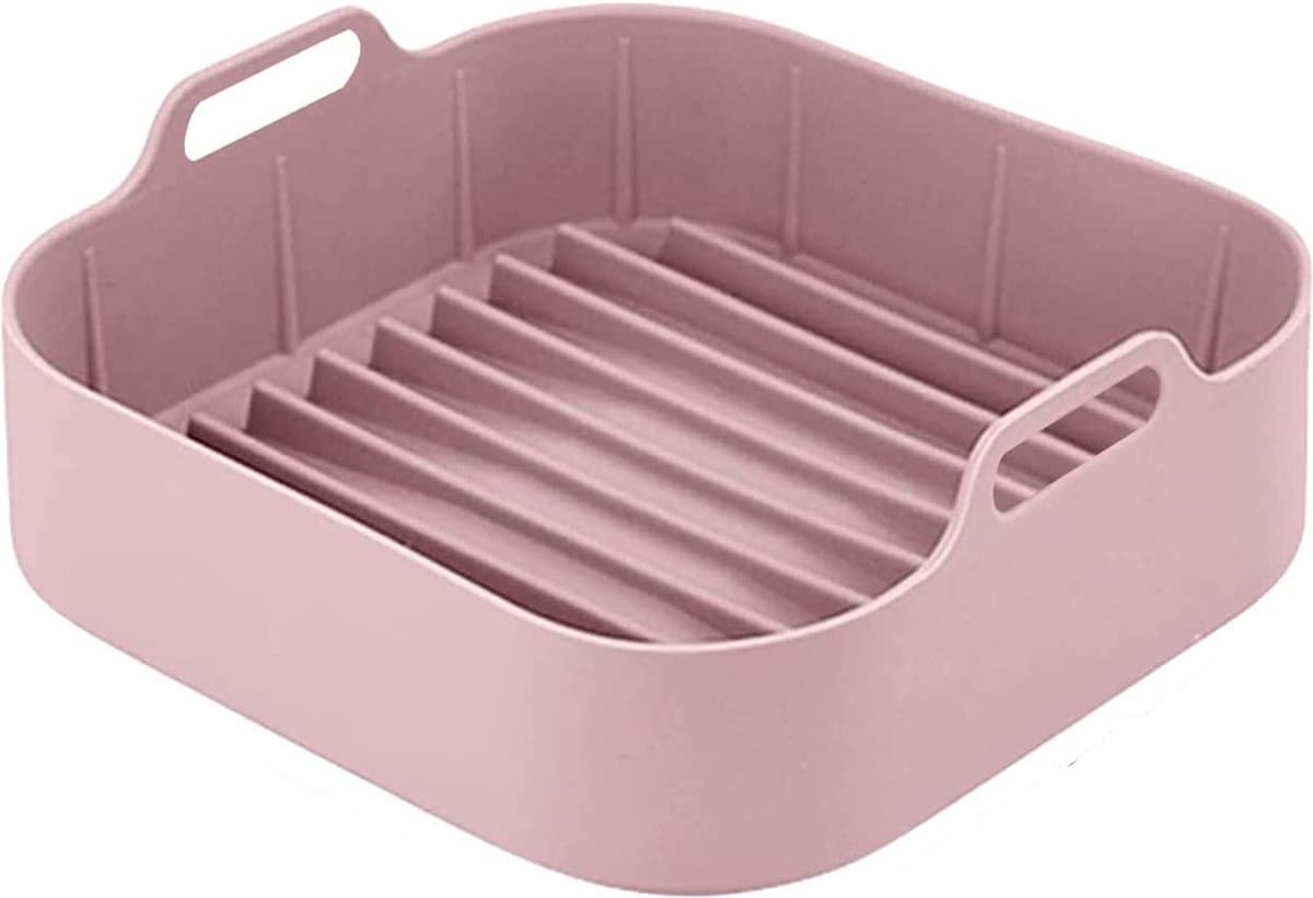Premium Vierkante Siliconen Bakplaat voor AirFryer XXL Roze (21cm) — afbeelding 1