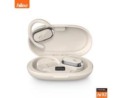 hileo hi92 - Draadloze Oordopjes met Oplaadcase – Wit - Sport - Open-Ear - Bluetooth V5.3 oordopjes – Draadloze oortjes – Verstelbare oorhaken - Open Wearable Stereo – Geschikt voor IOS/Android