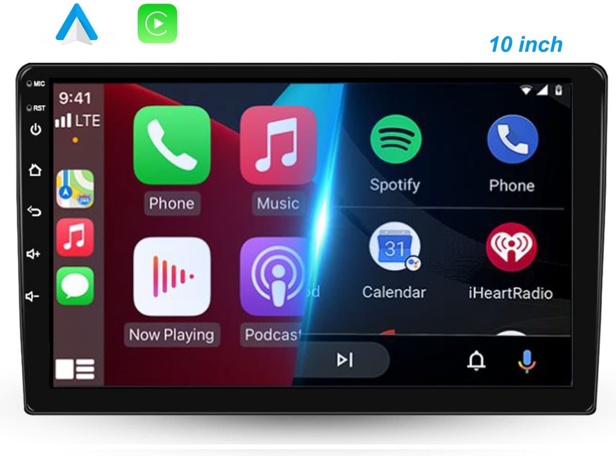 Boscer Autoradio 2Din Universeel - Android 15 - Apple Carplay & Android Auto - 10.1 Inch HD Touchscreen - GPS Navigatiesysteem - 2+64GB - Externe Microfoon & Achteruitrijcamera — afbeelding 1