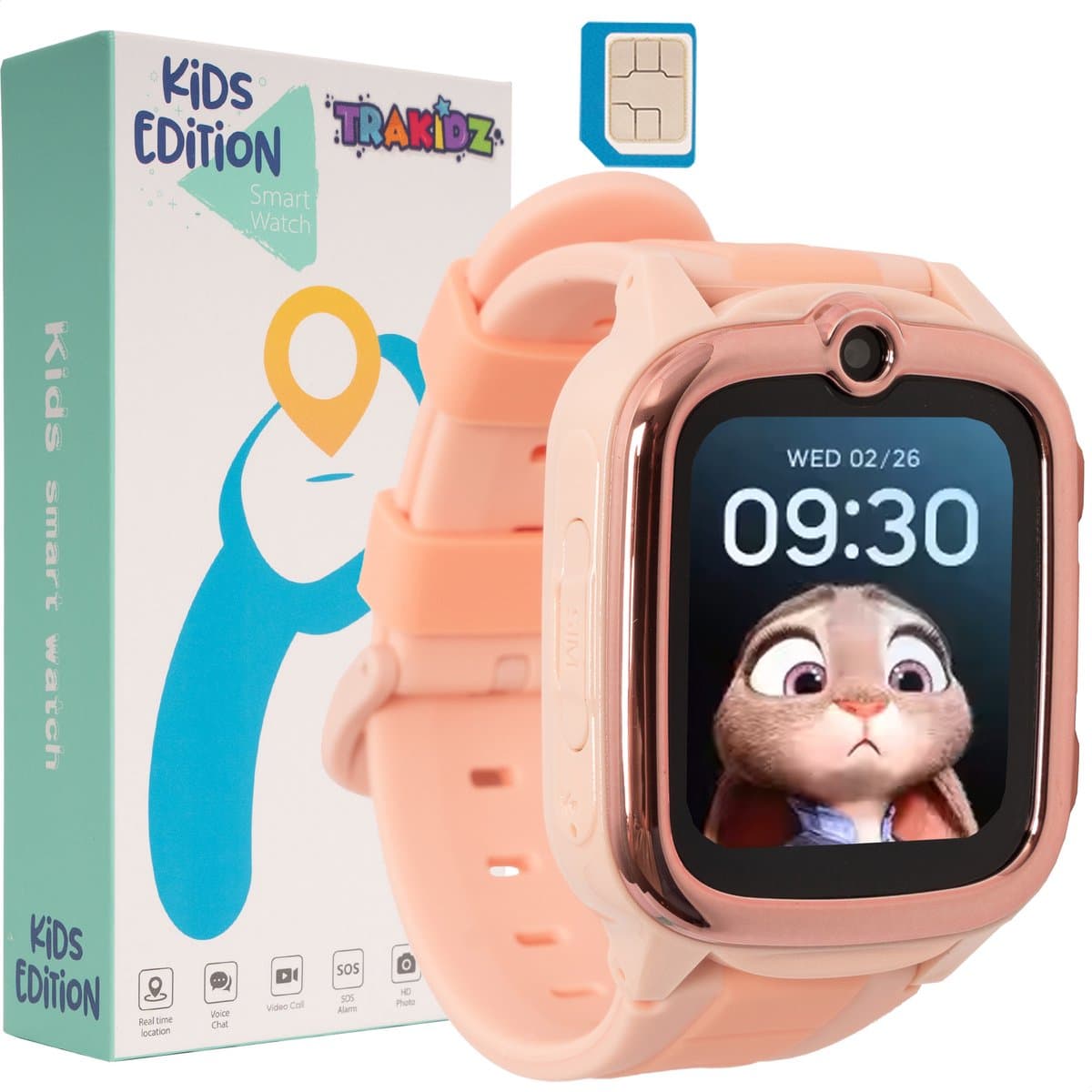 4G Smartwatch kinderen - GPS Horloge kind - HD Videobellen & Stappenteller - Speelgoed - Incl Simkaart — afbeelding 1