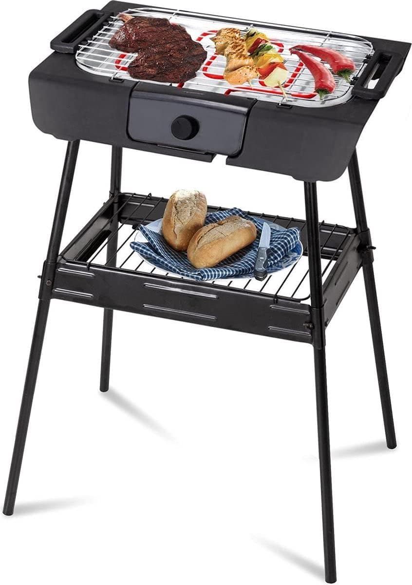 Royalty Line® SBGT2000 Elektrische Barbecue - Indoor en Outdoor BBQ - Staand Tafelbarbecue - 2000W Elektrische Grill - 42 x 24 cm Grilloppervlak - Geen Roook - Zwart — afbeelding 1