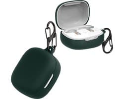 kwmobile cover voor oordopjes case - geschikt voor JBL Live Pro 2 TWS - Trendy beschermhoes draadloze oordopjes in donkergroen