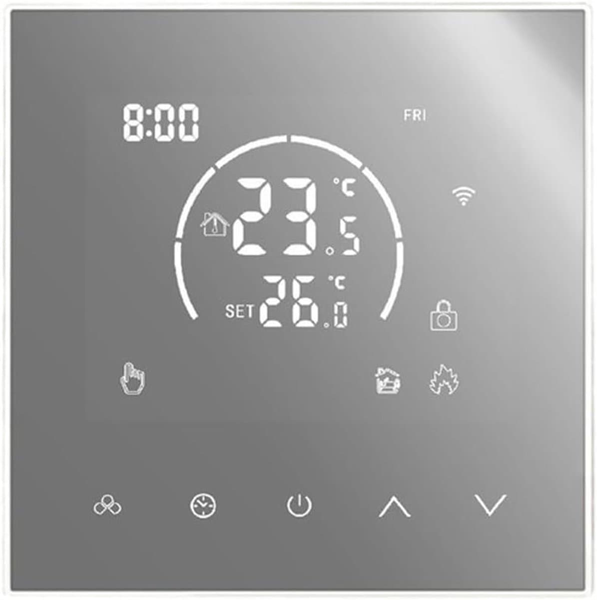 WiFi Thermostaat - Temperatuurregelaar Verwarming - Verwarming Instellen - Kinderslot Functie - 86x86mm - Wit — afbeelding 1