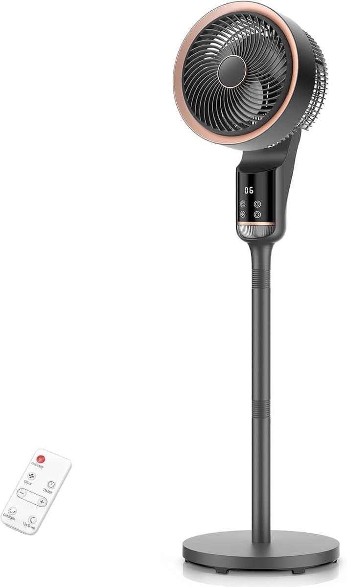 Staande Ventilator - Vloer Ventilator - Zomerse Koelte - Stille Werking - 35 cm Hoog - Grijs — afbeelding 1