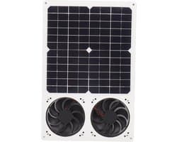 Dubbele Ventilatorkit - Zonneventilatie - Ruimte Koelen - Regendichte Motor - 6 Inch Uitlaat - Zwart