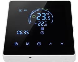Slimme Thermostaat - Programmeerbare Thermostaat - Energiebeheer - Groot Touchscreen - 1 Eenheid - Zwart