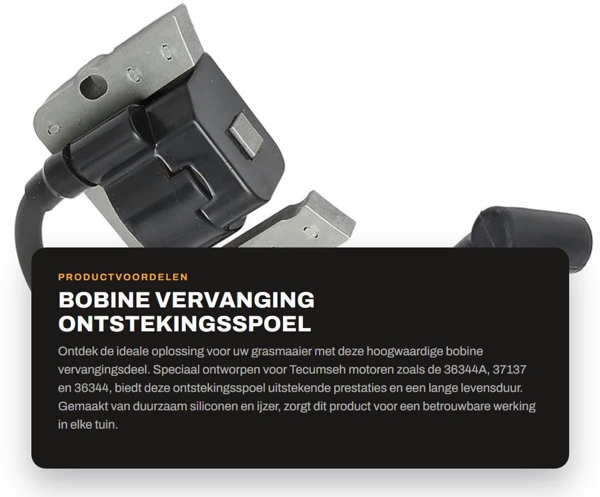 Dailygoods- Bobine Vervanging Deel - Geschikt voor Tecumseh 36344A/37137 - Hoogwaardig Siliconen/IJzer - Eenvoudige Installatie - Gewicht 251 g - Lange Levensduur - Ontstekingsspoel — afbeelding 1