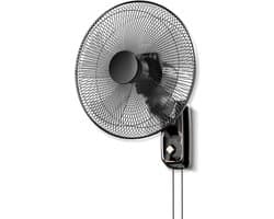 Muurventilator - Elektrische ventilator - Ruimte koelen - Instelbare luchtstroom - 16 inch - Zwart