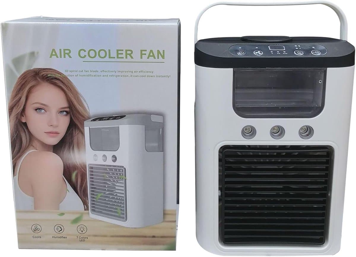Verkoelende ventilator - Luchtkoeler - Comfort op maat - Met koelende nevel - 23.5 cm hoog - Zwart — afbeelding 1