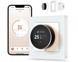 Slimme Thermostaat voor Watervloerverwarming met Wifi en Draaiknop - Compatibel met Alexa en Google Home