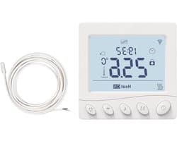Slimme Thermostaat - Vloerverwarming Bediening - Comfort Verhoging - App Bediening - 17x12x7 cm - Wit