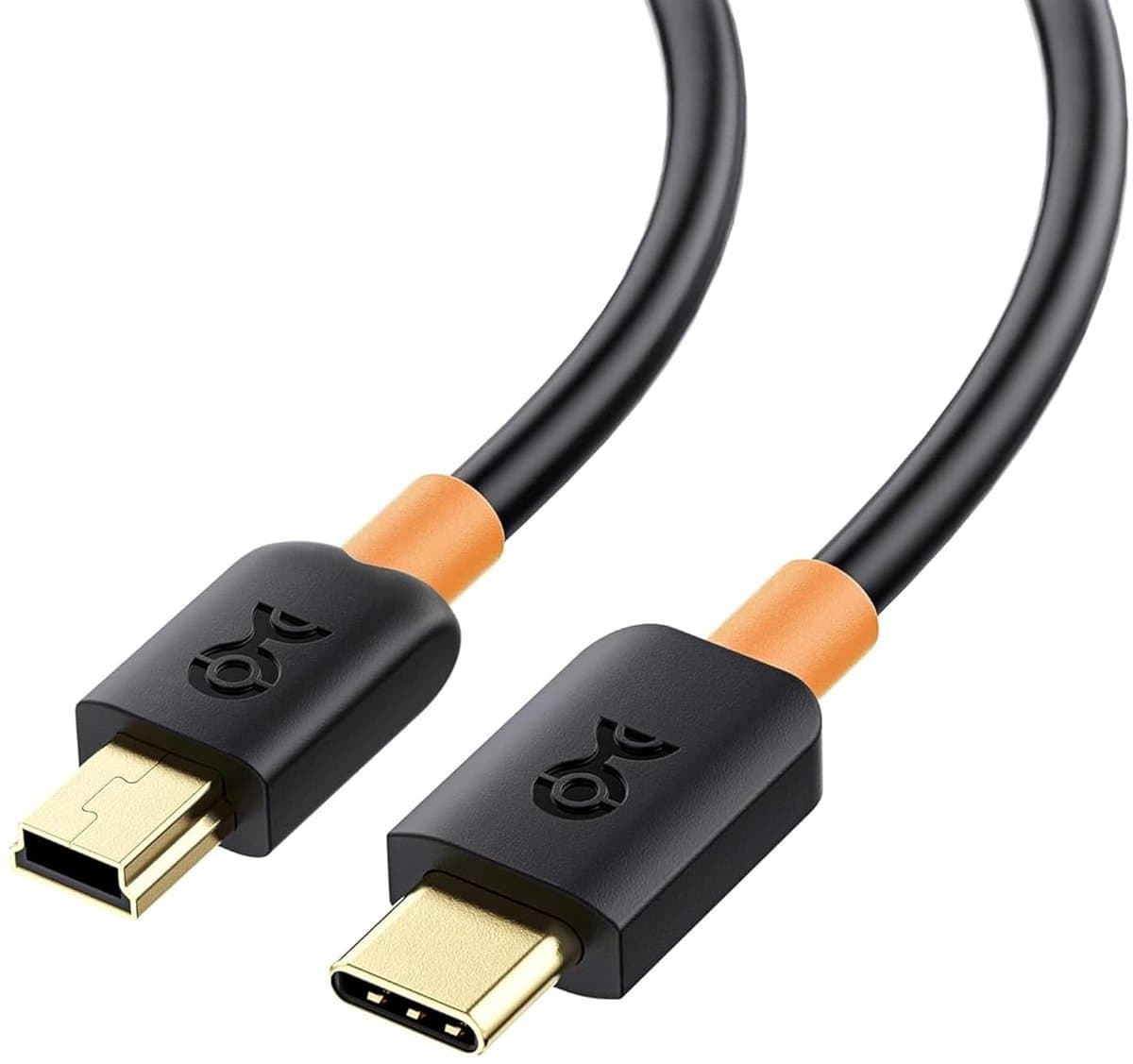 SnelShoppen - Mini USB naar USB-C Kabel 2,0 m - 480 Mbps Data Overdracht en 15W Opladen - Compatibel met Gamecontroller, GPS, Camera, Dashcam - Zwart — afbeelding 1
