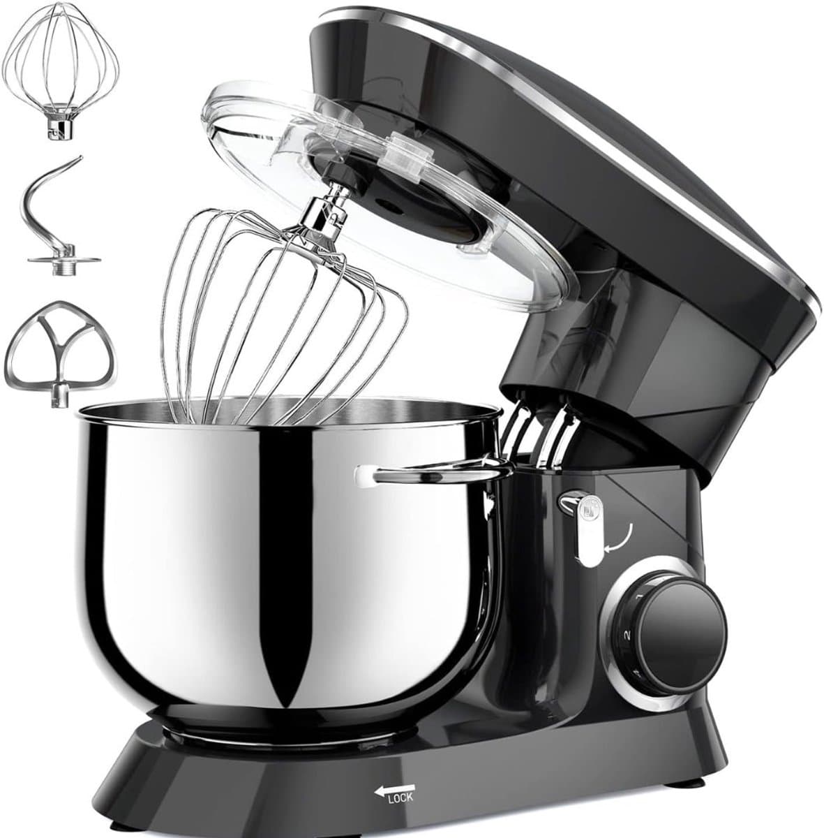 TYR® Deegmachine - 8.5L - Kneedmachine - Mixer met Kneedhaak - Zwart - 42cm x 36cm x 27cm — afbeelding 1