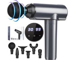 LNMsolutions® Massage Gun - Massage Apparaat - Massage Pistool - Grijs - 19cm x 6cm x 18cm