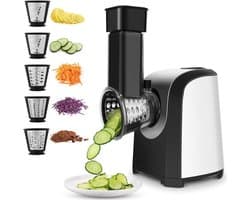 Elektrische Rasp - Groentesnijder Keuken - Snel Ingrediënten Bereiden - 5-in-1 Multifunctioneel - 150 Watt Vermogen - Zwart