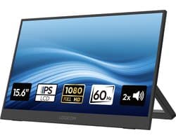 Logicom Nomad Display - Portable Monitor - Full HD - 15,6" - IPS scherm - Draagbare monitor - USB-C & Mini HDMI - Kickstand - zwart