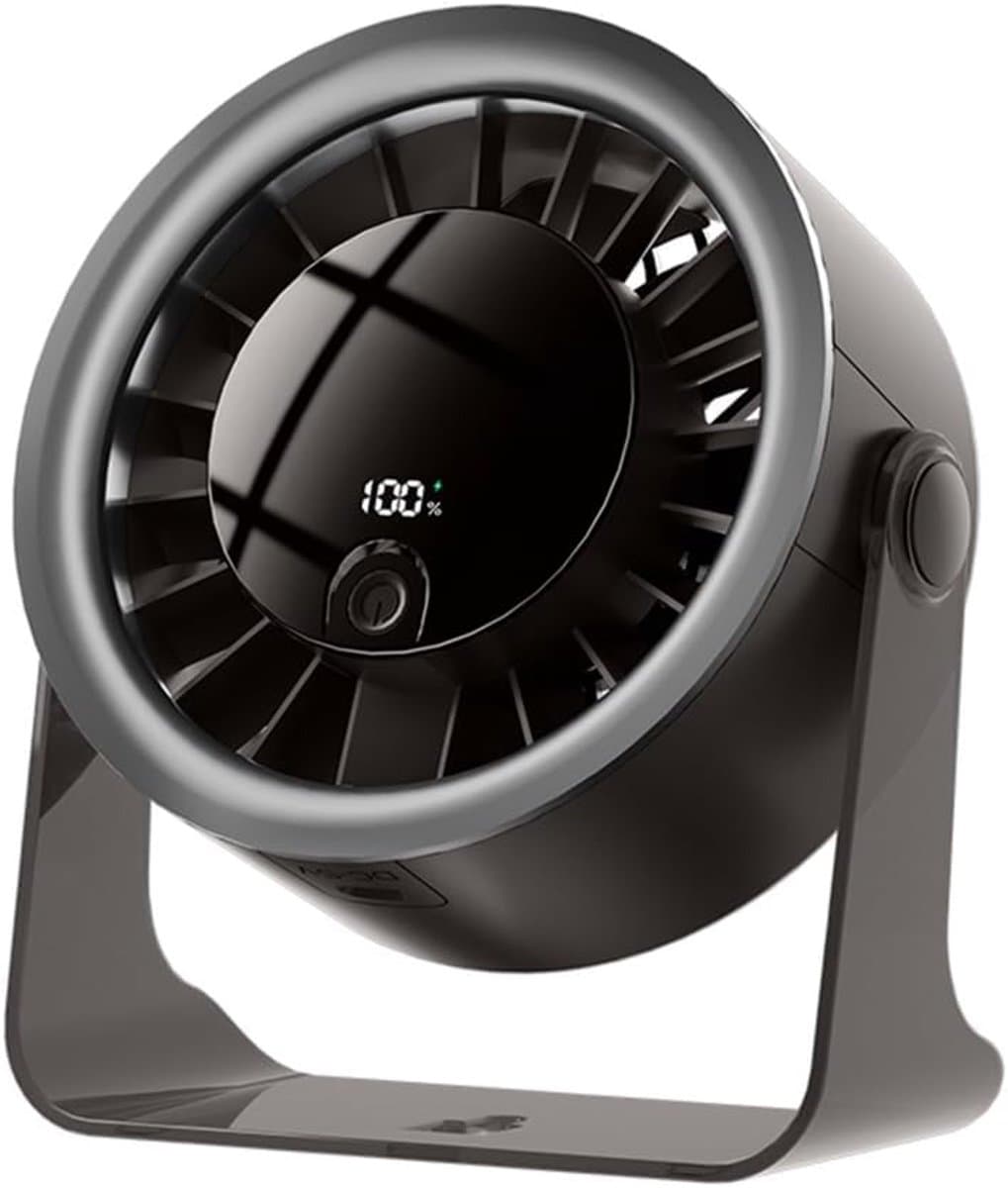 KZQ Kleine Individuele Ventilator Met 5 Windstanden - Usb Aangedreven Lichtgewicht Handventilator 1800mAh Lange Accuduur - Voor Reizen Kantoor Studie En Zomer - Grijs — afbeelding 1