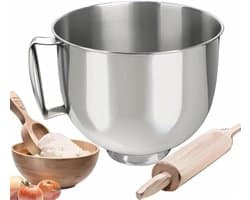 Mengkom Roestvrijstaal - Mixer kom - Bakken en Keuken - Voedselveilig Materiaal - 48 Liter - Zilver